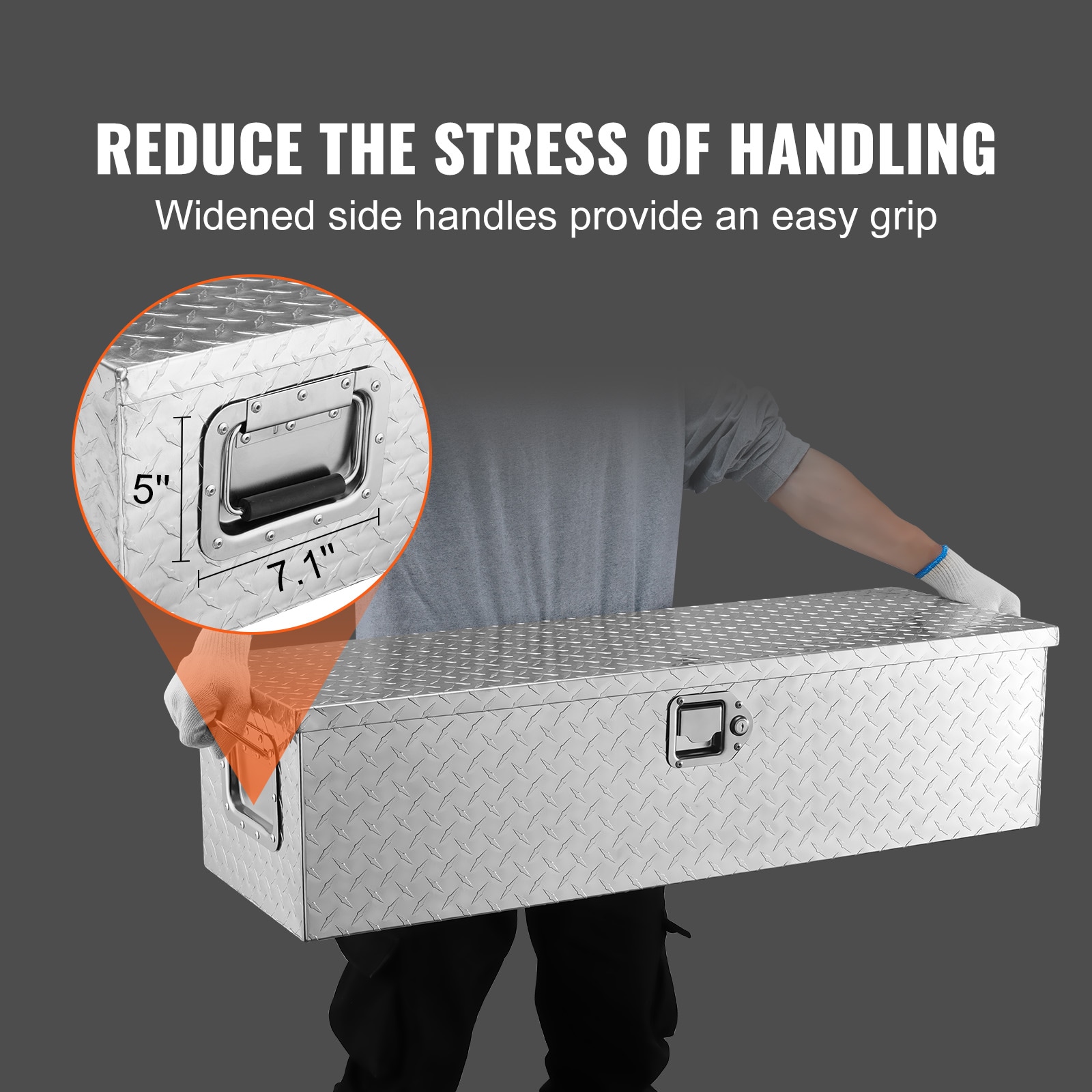 Heavy Duty Aluminium Truck Bed Tool Box With Lock And Side Handles_voghion.com
